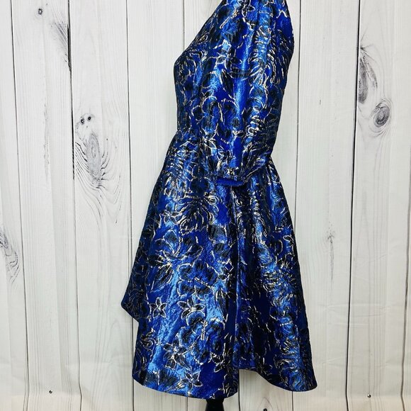NWOT Lilly Pulitzer Calyssa Dress Blue Grotto Twilight Floral Brocade Sz 2 NEW - Picture 7 of 11